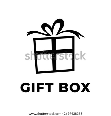 gift box icon logo design concept idea with bow