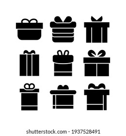 gift box icon or logo isolated sign symbol vector illustration - Collection of high quality black style vector icons
