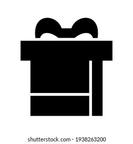 icono de caja de regalo o logotipo símbolo de signo aislado ilustración vectorial - iconos vectoriales de estilo negro de alta calidad
