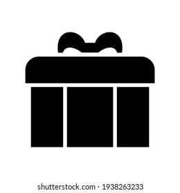icono de caja de regalo o logotipo símbolo de signo aislado ilustración vectorial - iconos vectoriales de estilo negro de alta calidad
