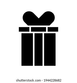 icono de caja de regalo o logotipo símbolo de signo aislado ilustración vectorial - iconos vectoriales de estilo negro de alta calidad
