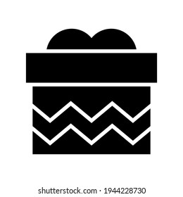 icono de caja de regalo o logotipo símbolo de signo aislado ilustración vectorial - iconos vectoriales de estilo negro de alta calidad
