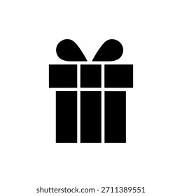 Ícone de caixa de presente ou logotipo símbolo isolado símbolo ilustração vetorial - ícones de vetor de estilo preto de alta qualidade