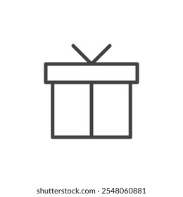 Gift box icon Logo symbol outline set