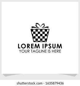gift box icon logo template design vector