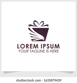 gift box icon logo template design vector