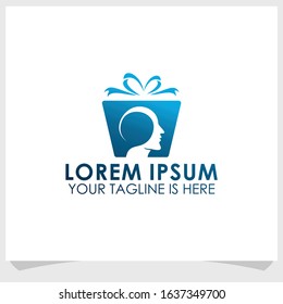 gift box icon logo template design vector