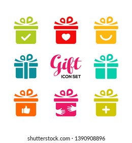 Gift Box Icon Logo Vector Design