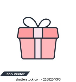 Gift Box icon logo vector illustration. gift symbol template for graphic and web design collection