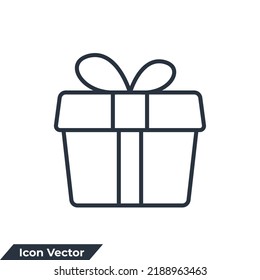 Gift Box icon logo vector illustration. gift symbol template for graphic and web design collection