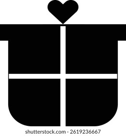 Gift box icon with love shape esp 10