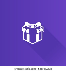 Gift box icon in Metro user interface color style. Present birthday Christmas holiday