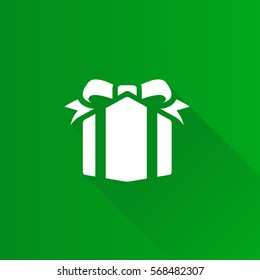 Gift box icon in Metro user interface color style. Present birthday Christmas holiday