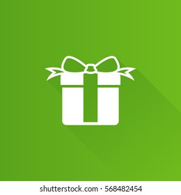 Gift box icon in Metro user interface color style. Present birthday Christmas holiday