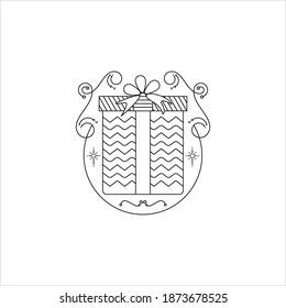 Icono de caja de regalo Estilo monolíneo, caja de regalo Anchura de paso simple Vector Ilustración de arte