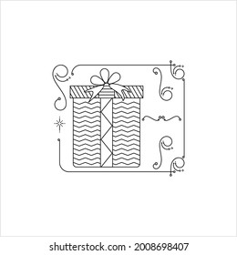 Geschenkbox-Icon Monoline Style, Geschenkbox mit einem Schlaganfall Vektorgrafik Illustration