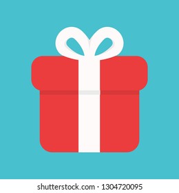 Gift box icon on blue background