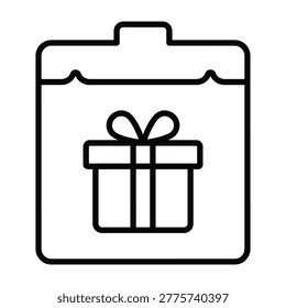 Gift box icon on calendar page for special occasion vector illustration with calendar celebration birthday surprise