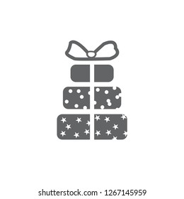 Gift box icon on white background. 