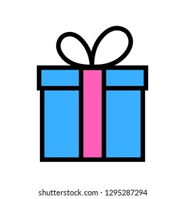Gift box icon on white background. Vector illustration