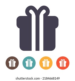 Icono del cuadro de regalo sobre fondo blanco