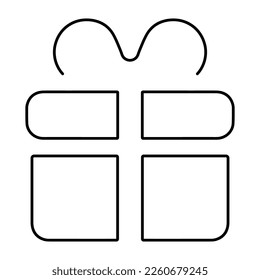 gift box icon on white background, vector illustration.