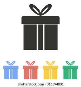 Gift Box  icon  on white background. Vector illustration.