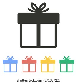 Gift Box  icon  on white background. Vector illustration.