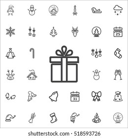 gift box icon on the white background. New Year set of icons. Christmas holidays