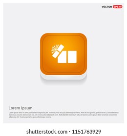 Gift Box Icon Orange Abstract Web Button - Free vector icon