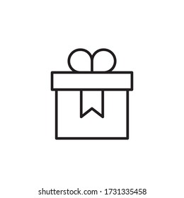 vector de diseño de contorno de icono de caja de regalo. aislado en fondo blanco