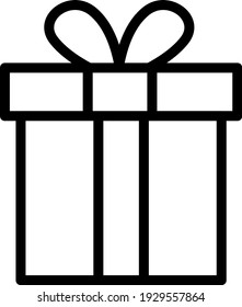 Esquema del icono de la caja de regalo para el sitio web de comercio electrónico