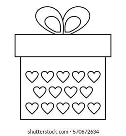 Gift box icon. Outline illustration of gift box vector icon for web