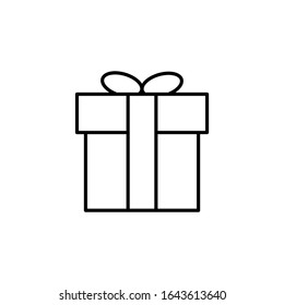 gift box icon outline isolated on white background. vector illustration