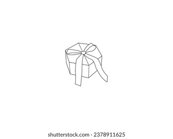 Gift box icon. gift box outline shape.