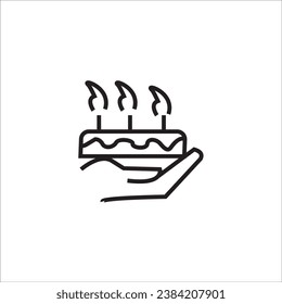 El contorno de iconos de la caja de regalo para niños pequeños adultos también puede. ... Conjunto de iconos del vector