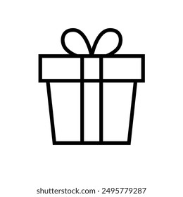 gift box icon, outline style editable