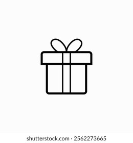 Gift box icon in outline style design. vector graphic illustration. suitable for website design, logo, app, and ui. editable vector stroke fully editable vector template