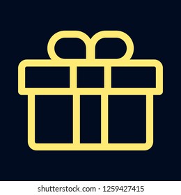 Gift box icon. Outline gift box vector icon for web design