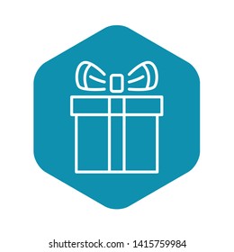 Gift box icon. Outline gift box vector icon for web design isolated on white background