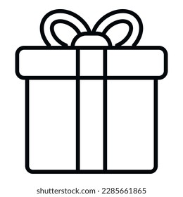 Gift box icon outline vector. Web interface. App data