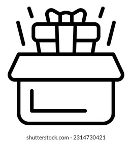 Gift box icon outline vector. Job offer. Contract store