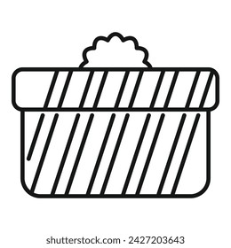 Gift box icon outline vector. Ribbon package discount. Delivery offer object