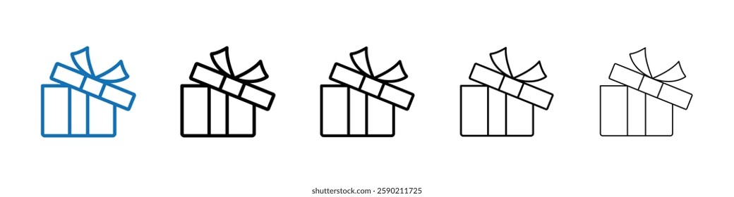 Gift box icon Outline vector logo for web ui