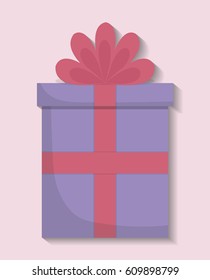 gift box icon over pink background. colorful design. vector illustration
