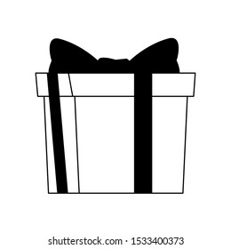 gift box icon over white background, vector illustration