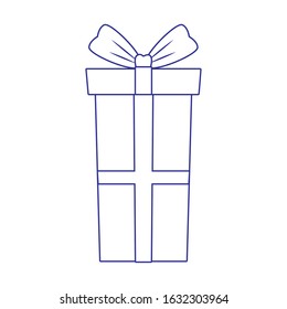 gift box icon over white background, flat design, vector illustration