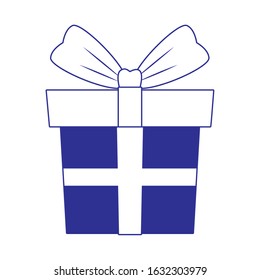 gift box icon over white background, flat design, vector illustration