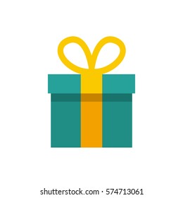 gift box icon over white background. colorful design. vector illustration