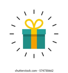 gift box icon over white background. colorful design. vector illustration